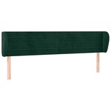  Uzglavlje s ušima tamnozeleno 163x23x78/88 cm baršunasto | shoptok.hr