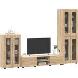 Set TV komoda s ladicama Sonoma hrast Konstruirano drvo | shoptok.hr