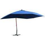  Viseči senčnik z lesenim drogom 400x300 cm moder | Shoptok.si