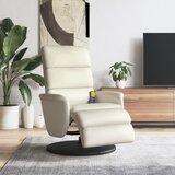 vidaXL Masažni naslanjač z naslonom za noge krem umetno usnje | Shoptok.si