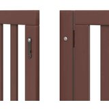 vidaXL Ograda za pse z vrati zložljiva 9 panelov rjava 450 cm les | Shoptok.si