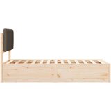 vidaXL Krevetni okvir s tapiciranim uzglavljem Sivo-smeđa 90 x 190 cm | shoptok.hr