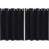  Zavjese za blackout s prstenovima 2 pcs Crna 140 x 140 cm | shoptok.hr