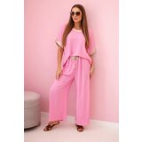 Kesi Włoski Viscose set with golden trim light pink | Shoptok.si