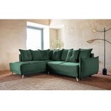 Miuform Zelena sklopiva kutna garnitura od samta (s lijevim kutom) Lazy Lukka – | shoptok.hr