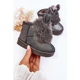 Boto Children's snow boots with fur lining and ear details gray Betty | Shoptok.si
