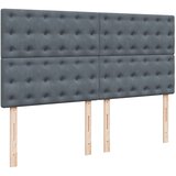  Krevet s oprugama i madracem tamnosivi 200x200 cm baršunasti | shoptok.hr