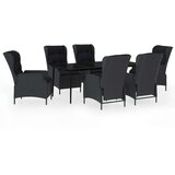  7-dijelni vrtni blagovaonski set tamnosivi | shoptok.hr