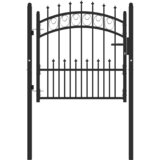  Vrata za ogradu EMMEN s šiljcima čelik 104x87 cm crna | shoptok.hr