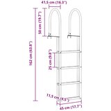  Ljestve za pristanište s 4 stepenice Srebrno 45 ×11,5 ×162 cm | Eponuda.com