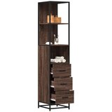 Maison Chic Kopalniška omarica - Kopalniški kabinet rjavi hrast 35x37,5x166 cm inženirski les, (21794915) | Shoptok.si