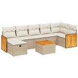 Maison Chic Seti vrtnega pohištva - Vrtna garnitura - Vrtni pohištvo set 8-delna z blazinami bež poli ratan, (21799136) | Shoptok.si