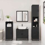 vidaXL Kupaonski ormarić s ogledalom crni 65x20x60 cm izrađeno drvo | shoptok.hr