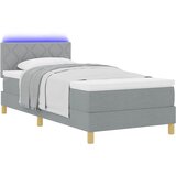  LED Box Spring Krevet Svijetlo siva 90 x 190 cm tkanina | shoptok.hr