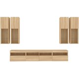  7-dijelni set zidnih TV ormarića LED boja hrasta sonome | Eponuda.com
