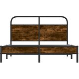  Okvir kreveta bez madraca dimljena boja hrasta 135x190cm drveni | Shoptok.si