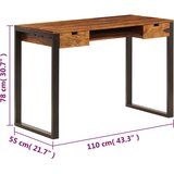  Radni stol od masivnog drva akacije i čelika 110 x 55 x 78 cm | Eponuda.ba