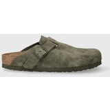 Birkenstock Natikače od brušene kože Boston za žene, boja: zelena | shoptok.hr