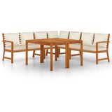  7-dijelni vrtni blagovaonski set s jastucima od bagremovog drva | shoptok.hr
