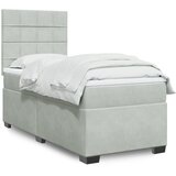  Box spring krevet s madracem svjetlosivi 90x190 cm baršunasti | shoptok.hr