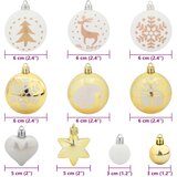  Set Božićnih Ukrasnih Kuglica 40 pcs Bijela i zlatna Plastika | shoptok.hr