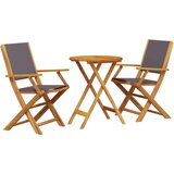  3-dijelni bistro set od tkanine i masivnog drva antracit | shoptok.hr
