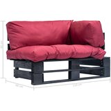  Vrtna sofa od paleta od borovine s crvenim jastucima | shoptok.hr