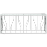  Stolić za kavu 110 x 45 x 45 cm od nehrđajućeg čelika i stakla Srebrna | shoptok.hr