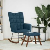  Stolica za ljuljanje s osloncem za noge plava baršunasta | shoptok.hr