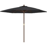 Vrtni suncobran s drvenim stupom crni 299 x 240 cm | Eponuda.com