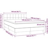  Box spring s madracem LED crni 140x190 cm od tkanine | shoptok.hr