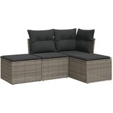  The Living Store Vrtna sedežna garnitura 4-delna z blazinami siv poli ratan - Vrtna Sedežna Garniture, (21460809) | Shoptok.si