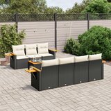  The Living Store Vrtna sedežna garnitura 8-delna z blazinami črn poli ratan - Vrtna Sedežna Garniture, (21478777) | Shoptok.si