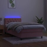  box spring s madracem LED ružičasti 80x200 cm baršunasti | shoptok.hr