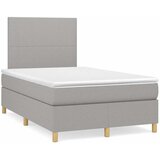Krevet s oprugama i madracem LED svjetlosivi 120x190 cm tkanina | Eponuda.com
