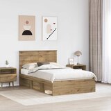 vidaXL konstrukcija postelje oreh 120 x 200 cm masivno borovo les, (5000103509) | Shoptok.si