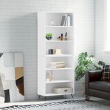 vidaXL Visoka komoda bela 69,5x32,5x180 cm inženirski les Cene