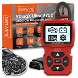 Zenwire VDiagX V750 Diagnostični OBD2 skener z LCD zaslonom 2,7", branje VIN, brisanje napak DTC, Live Data, CAN/EOBD, za večino vozil z 16-pin OBD2, (5000194443) Cene