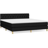  Krevet s oprugama i madracem crni 160x200 cm od tkanine | shoptok.hr