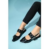 LuviShoes PALOMA Black Patent Leather Buckle Women's Sandals cene