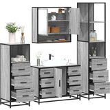 vidaXL 4-dijelni set kupaonskog namještaja siva boja hrasta drveni | shoptok.hr