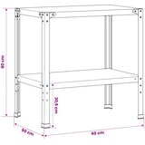  Stol za presađivanje 60 x 50 x 80 cm Čelik s prahom premazan | shoptok.hr