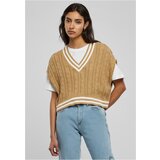 Urban Classics Women's Cropped Knit College Slipover Unionbeige | Shoptok.si