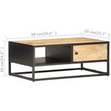  Stolić za kavu s izrezbarenim vratima 90x55x36 cm drvo manga | shoptok.hr