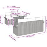  Set vrtne sofe sa jastučićima smeđi poli ratan | shoptok.hr