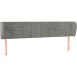 Maison Chic Vzglavna omarica - Nočna omarica - Posteljna omarica z ušesi svetlo sivo 203x23x78/88 cm žamet, (21710083) | Shoptok.si
