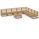  Vrtna sedežna garnitura 9-delna medeno rjava trdna borovina, (20972913) | Shoptok.si