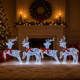  Božićni irvas 4 kom. 80 LED lampica Plava 43 x 19 x 65 cm | shoptok.hr