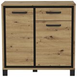 MID.YOU Komoda Trondheim, Barva Hrasta, Črna | Shoptok.si