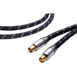 Oehlbach antene priključni kabel [1x 75 Ω antenski moški konektor - 1x 75 Ω antenski ženski konektor] 10.00 m 125 dB pozlačeni konektorji črna\, siva, (20431856) | Shoptok.si